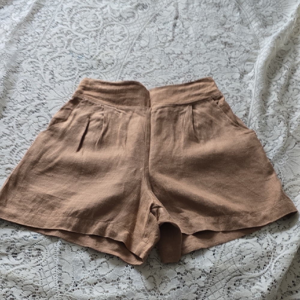 Whimsy + Row High Waist Tan Shorts